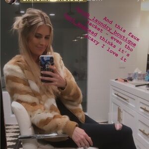 NWT Christina Haack Chaser Calico Faux Fur Jacket